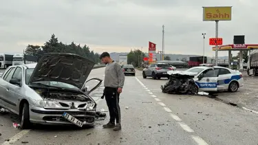 Polis aracıyla çarpışan otomobilin sürücüsü öldü