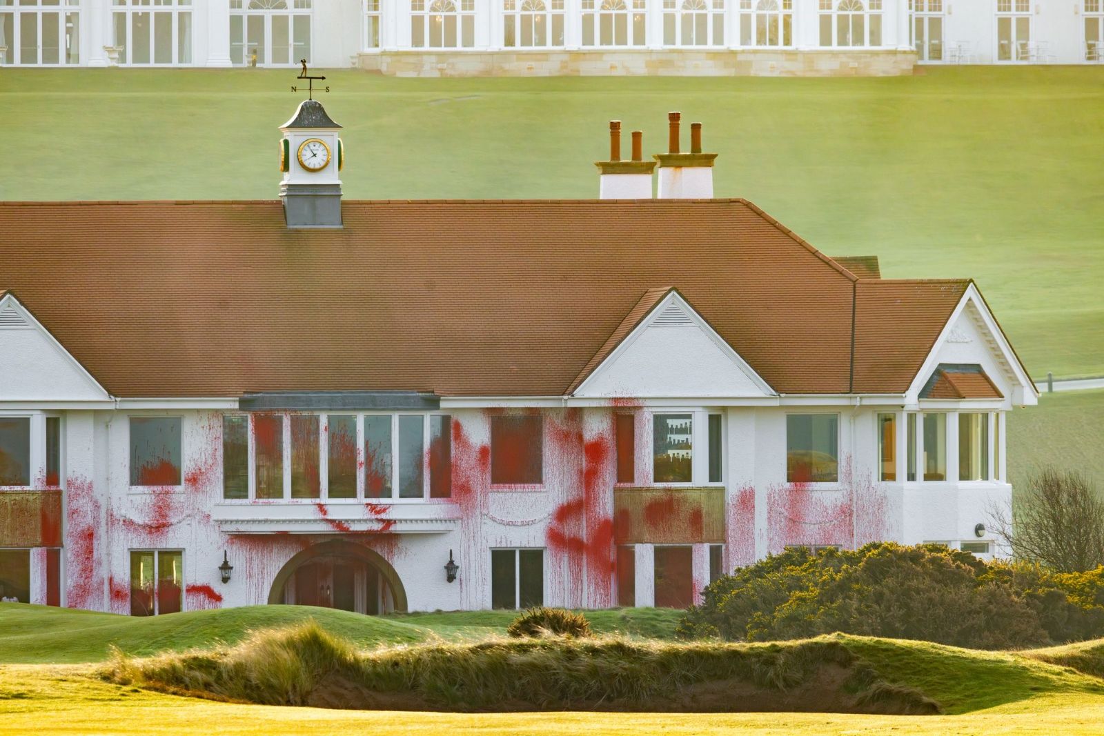 Trump'ın golf sahasında Filistin protestosu