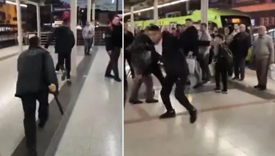 Bursa metrosunda kavga: Dubalar ve yumruklar havada uçuştu