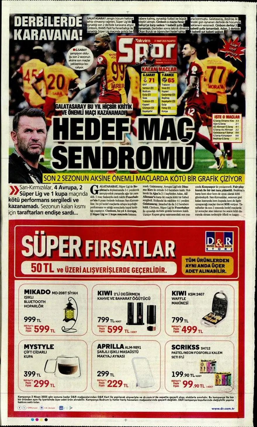 "Aslan'da büyük yemin" (31 Mart 2025 spor manşetleri) 4