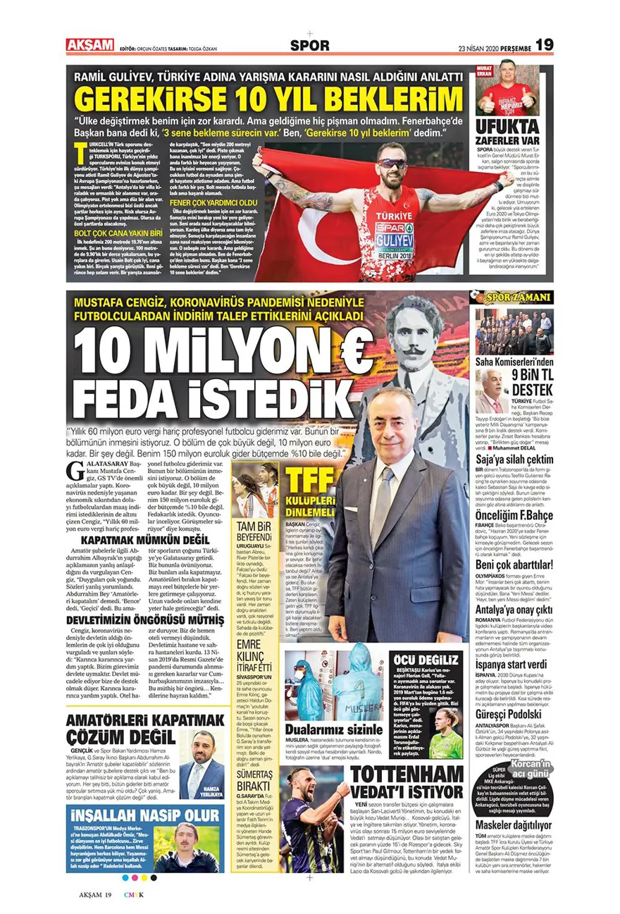 Günün spor manşetleri (23 Nisan 2020) 16