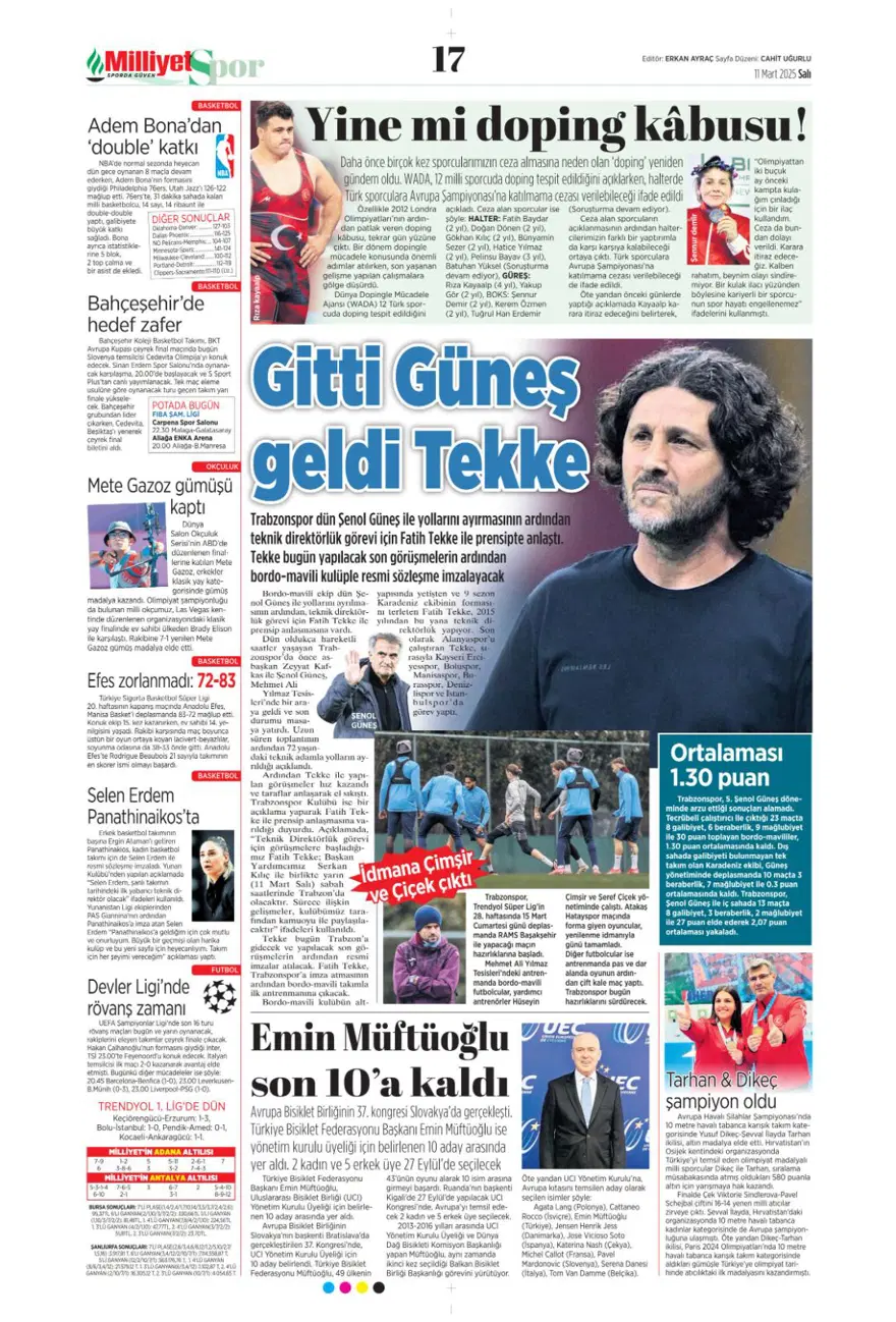 "Fener gözü kararttı" (11 Mart 2025 spor manşetleri) 12 "Fener gözü kararttı" (11 Mart 2025 spor manşetleri) 12