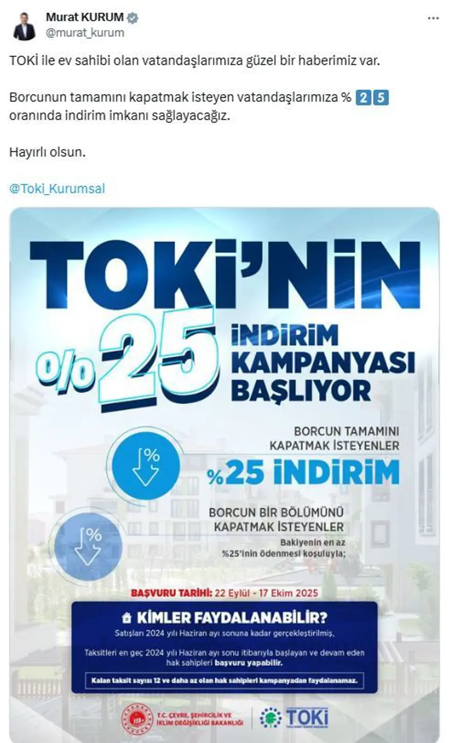 TOKİ İNDİRİM KAMPANYASI NE ZAMAN BAŞLAYACAK? 1