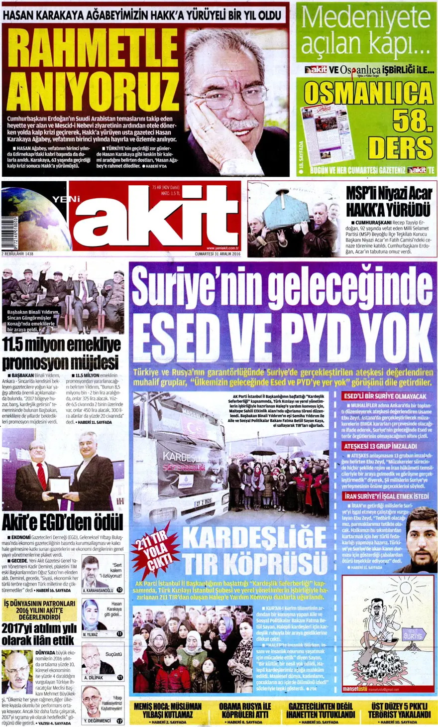 Günün gazete manşetleri - 31.12.2016 14