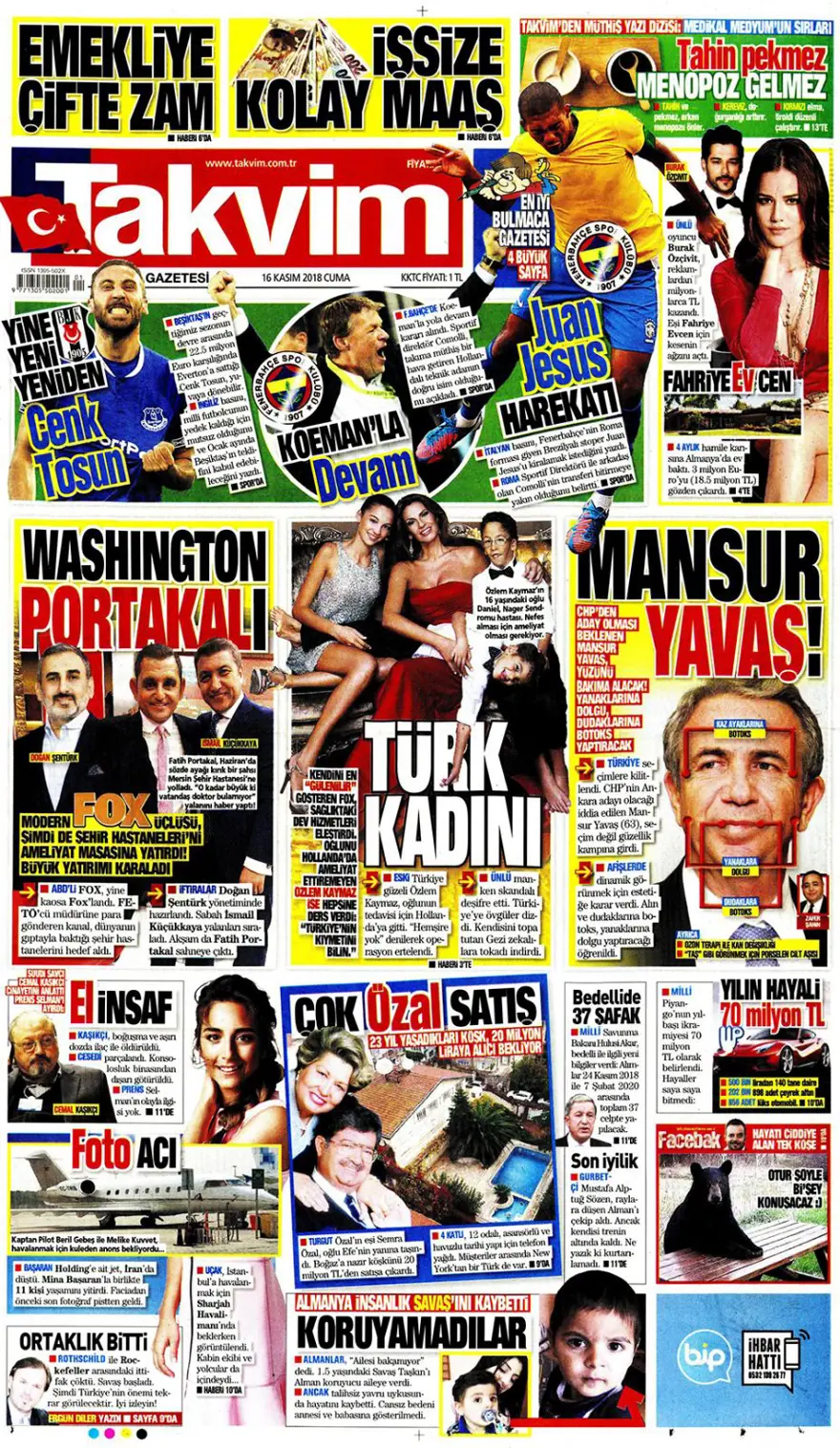 Günün gazete manşetleri - 16 Kasım 2018 12 Günün gazete manşetleri - 16 Kasım 2018 12