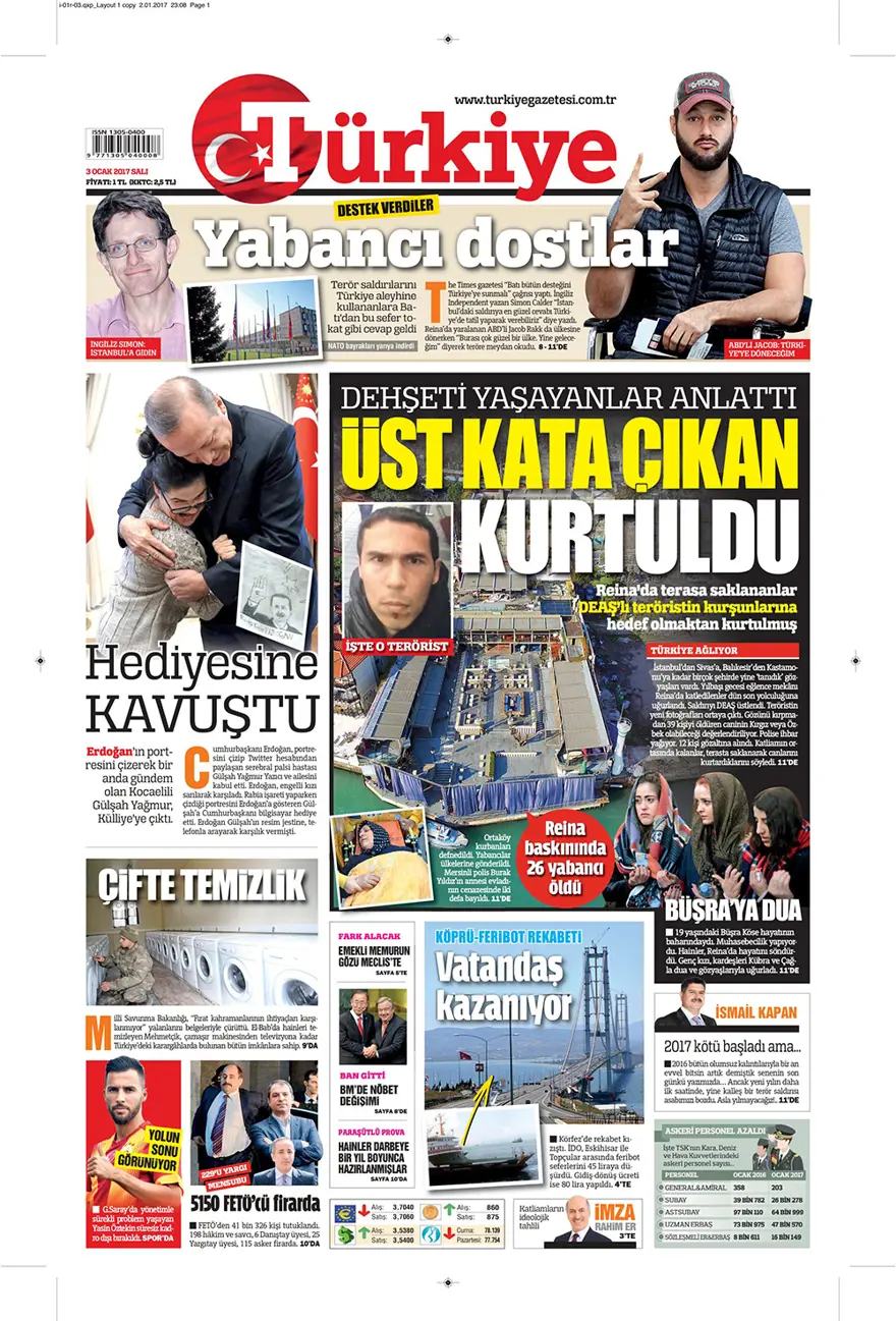 Günün gazete manşetleri - 3 Ocak 2016 5