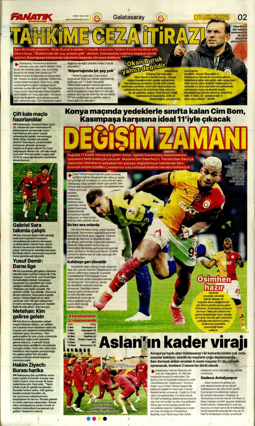 "Galatasaray Brezilyalı kaleciyle anlaştı" (1 Mart 2025 spor manşetleri) 8