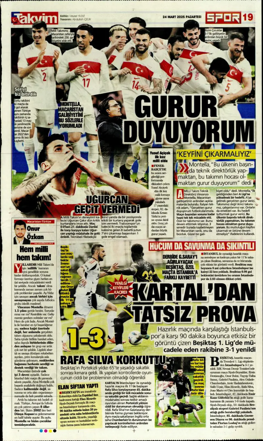 "Türkiye devler liginde" (24 Mart 2025 spor manşetleri) 14