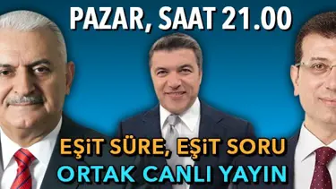 Yıldırım-İmamoğlu ortak yayını 16 Haziran Pazar akşamı İsmail Küçükkaya moderatörlüğünde