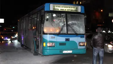 İstanbul'da belediye otobüsüne molotof