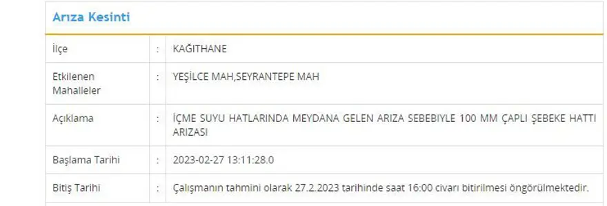 İstanbul'un 6 ilçesinde su kesintisi (Beşiktaş, Fatih, Kağıthane, Küçükçekmece, Beykoz ve Üsküdar) Sular ne zaman gelecek? 4 İstanbul'un 6 ilçesinde su kesintisi (Beşiktaş, Fatih, Kağıthane, Küçükçekmece, Beykoz ve Üsküdar) Sular ne zaman gelecek? 4