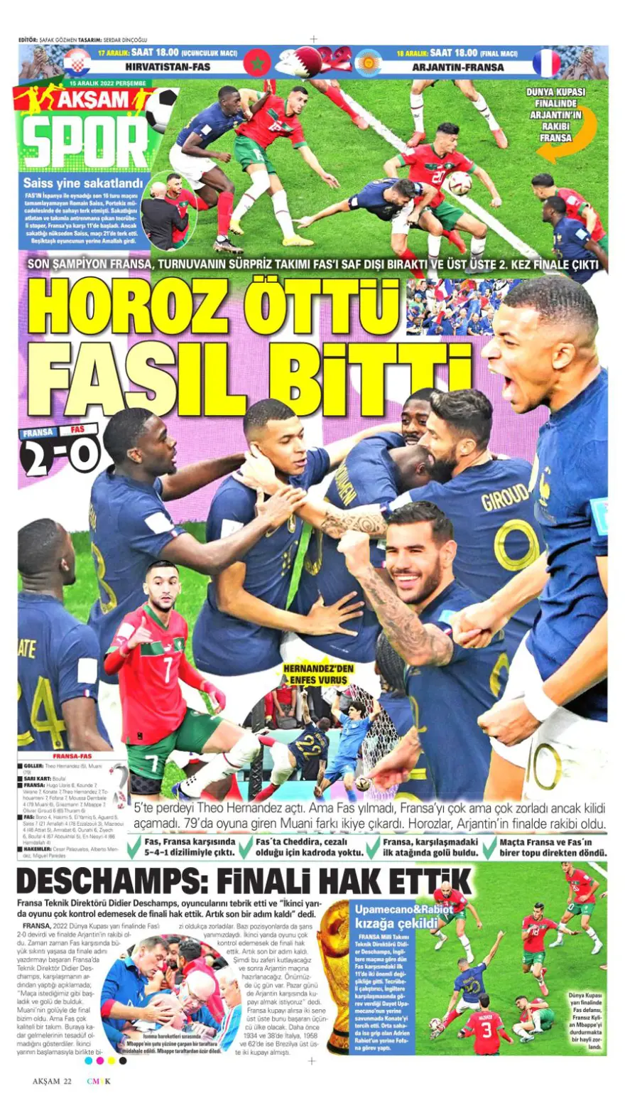 Günün spor manşetleri (15 Aralık 2022) 2 Günün spor manşetleri (15 Aralık 2022) 2