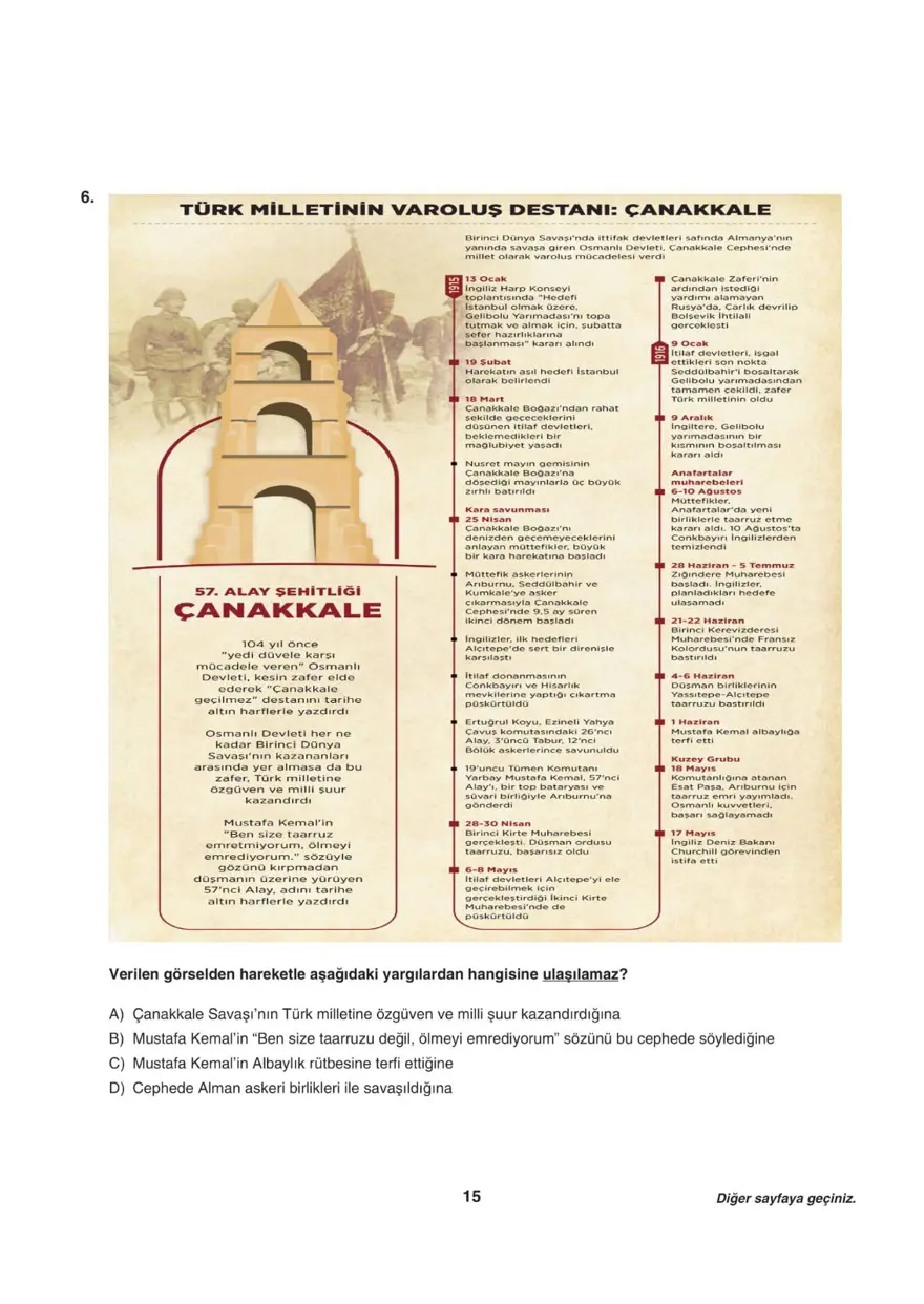 Uğur Okulları LGS-1 sözel deneme sınavı 13