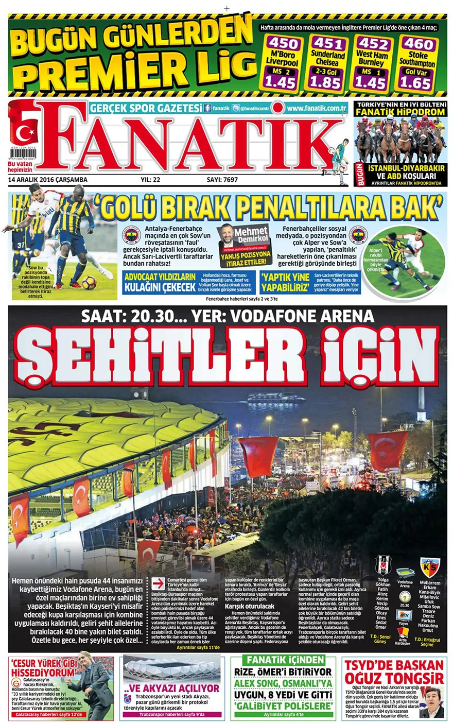 Günün gazete manşetleri - 14 Aralık 2016 18