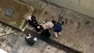 Kampüste köpek paniği: Kaçarken 4 metreden betona düştü