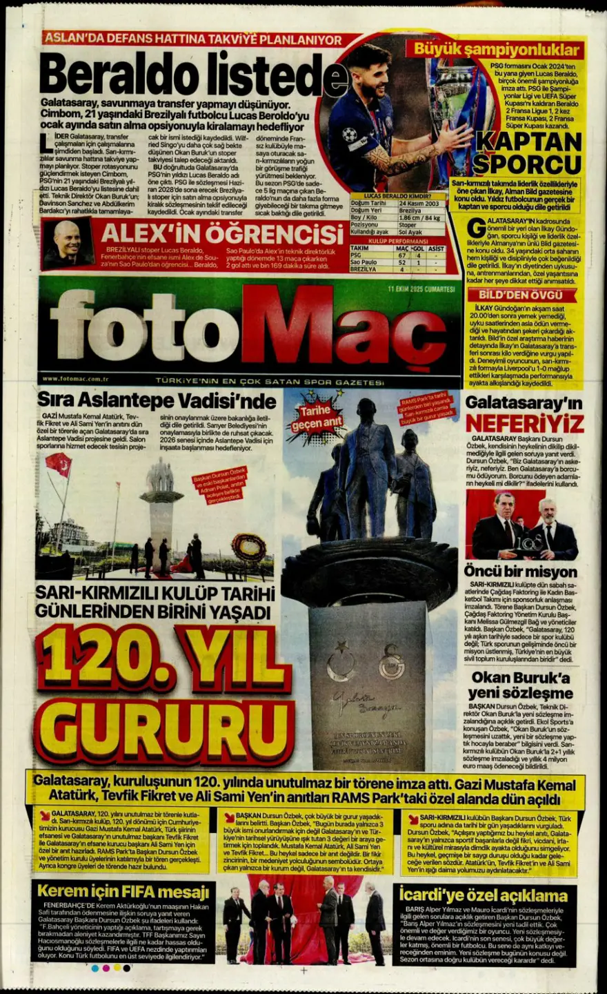 "Yeni destan vakti" (11 Ekim 2025 spor manşetleri) 9 "Yeni destan vakti" (11 Ekim 2025 spor manşetleri) 9