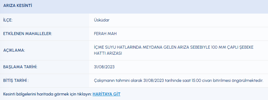 İstanbul'un 6 ilçesinde su kesintisi: Sular ne zaman gelecek? (31 Ağustos İSKİ su kesintisi listesi) 1