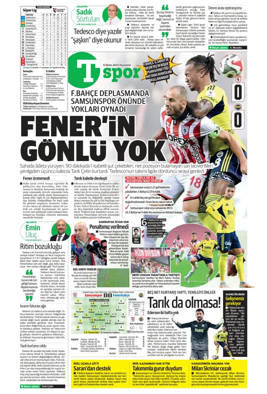 "İki ileri, bir geri" (6 Ekim 2025 spor manşetleri) 19 "İki ileri, bir geri" (6 Ekim 2025 spor manşetleri) 19