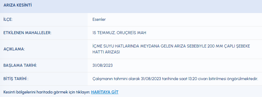 İstanbul'un 6 ilçesinde su kesintisi: Sular ne zaman gelecek? (31 Ağustos İSKİ su kesintisi listesi) 5