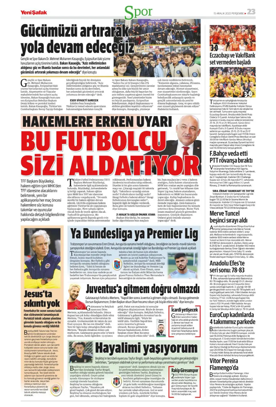 Günün spor manşetleri (15 Aralık 2022) 17 Günün spor manşetleri (15 Aralık 2022) 17