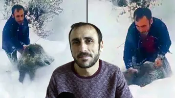 Ağzında sigara ile domuz yakalayan adam konuştu.