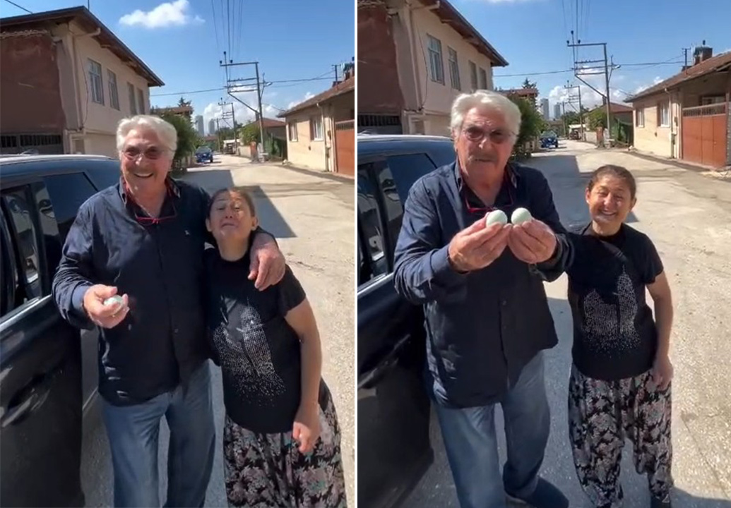 Oyuncu Erdal Özyağcılar yolunu şaşırdı, mavi yumurtayı kaptı