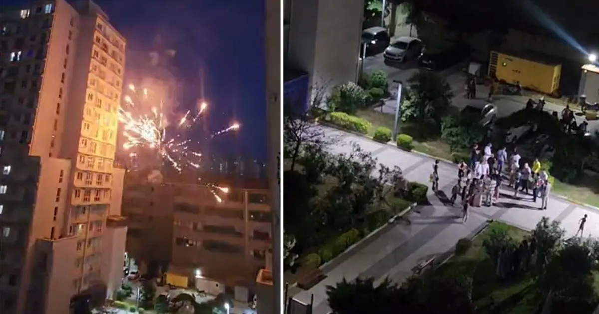 Esenyurt'ta havai fişekler siteyi birbirine kattı