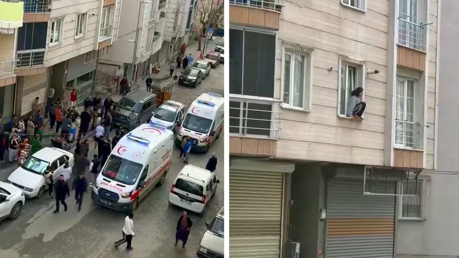 Esenyurt'ta dehşet anı: Eşinin şiddetinden kurtulmak için camdan atladı