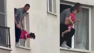 Bıçakla 3 yaşındaki kızını rehin aldı. Polis vurarak durdurdu