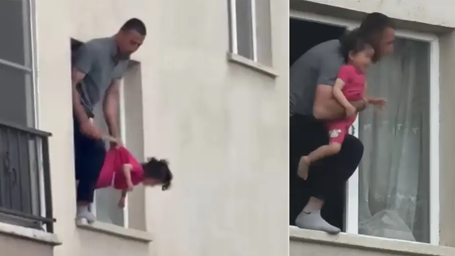 Bıçakla 3 yaşındaki kızını rehin aldı. Polis vurarak durdurdu