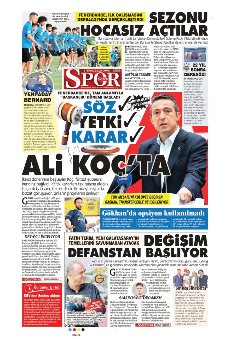 Günün spor manşetleri (2 Temmuz 2021) 9