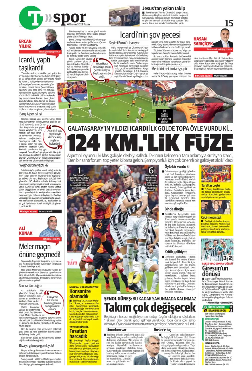Günün spor manşetleri (6 Kasım 2022) 17