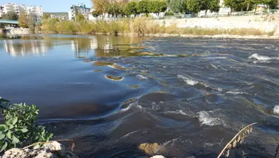 Göksu Nehri'nde su siyaha döndü