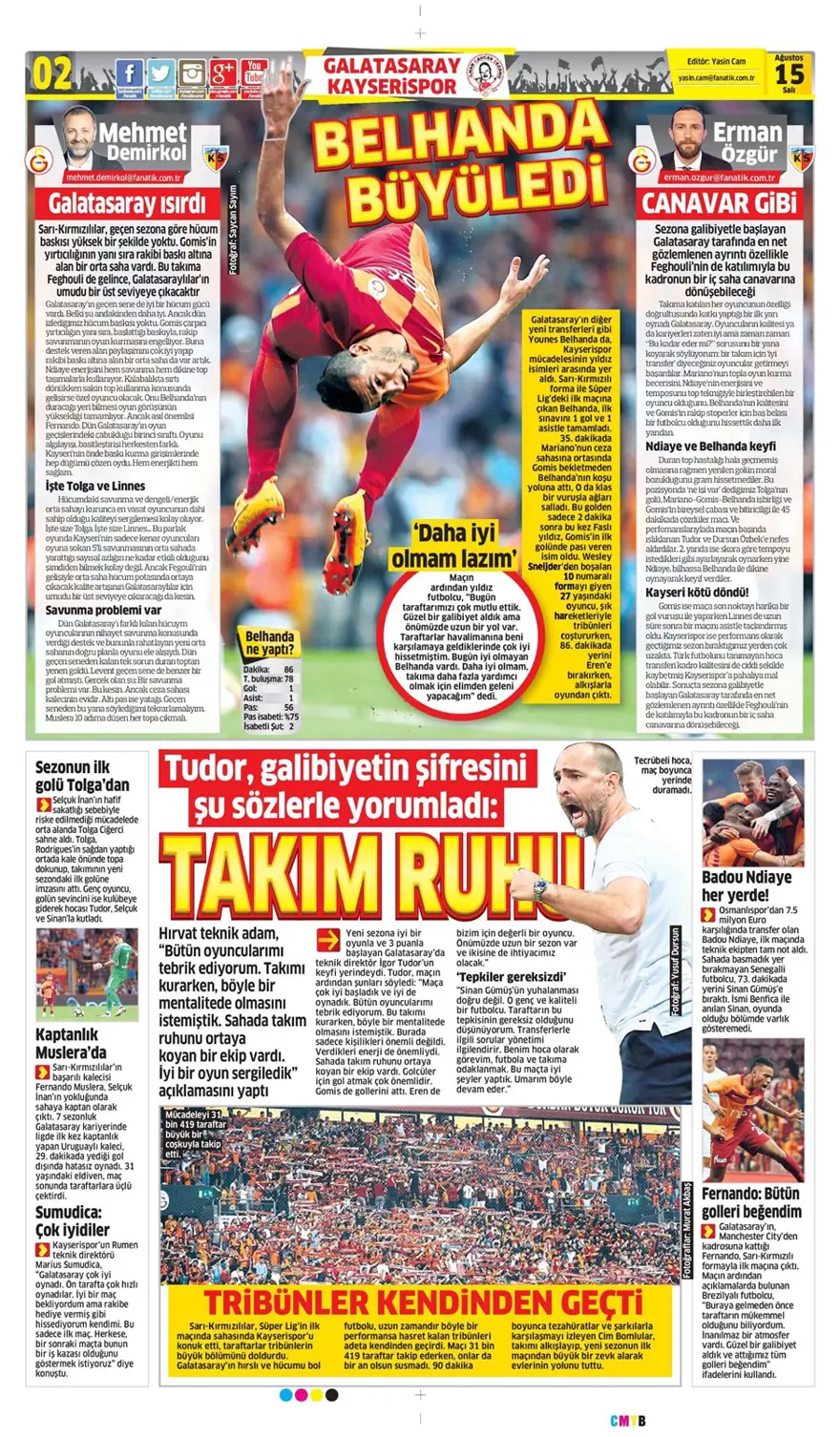 Günün spor gazeteleri (Transfer haberleri - 15 Ağustos 2017) 13 Günün spor gazeteleri (Transfer haberleri - 15 Ağustos 2017) 13