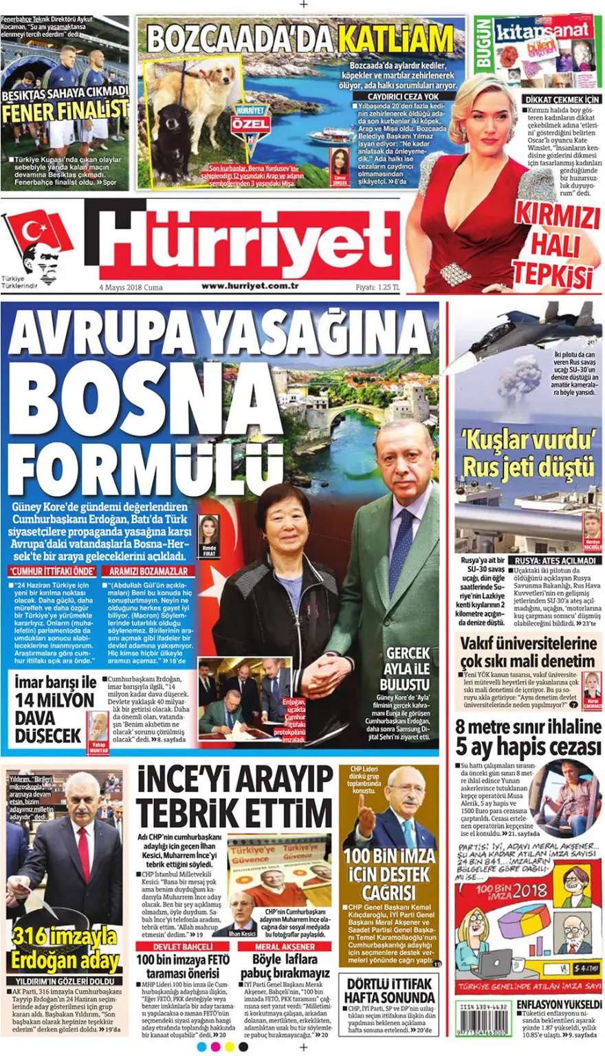 Günün gazete manşetleri - 4 Mayıs 2018 3