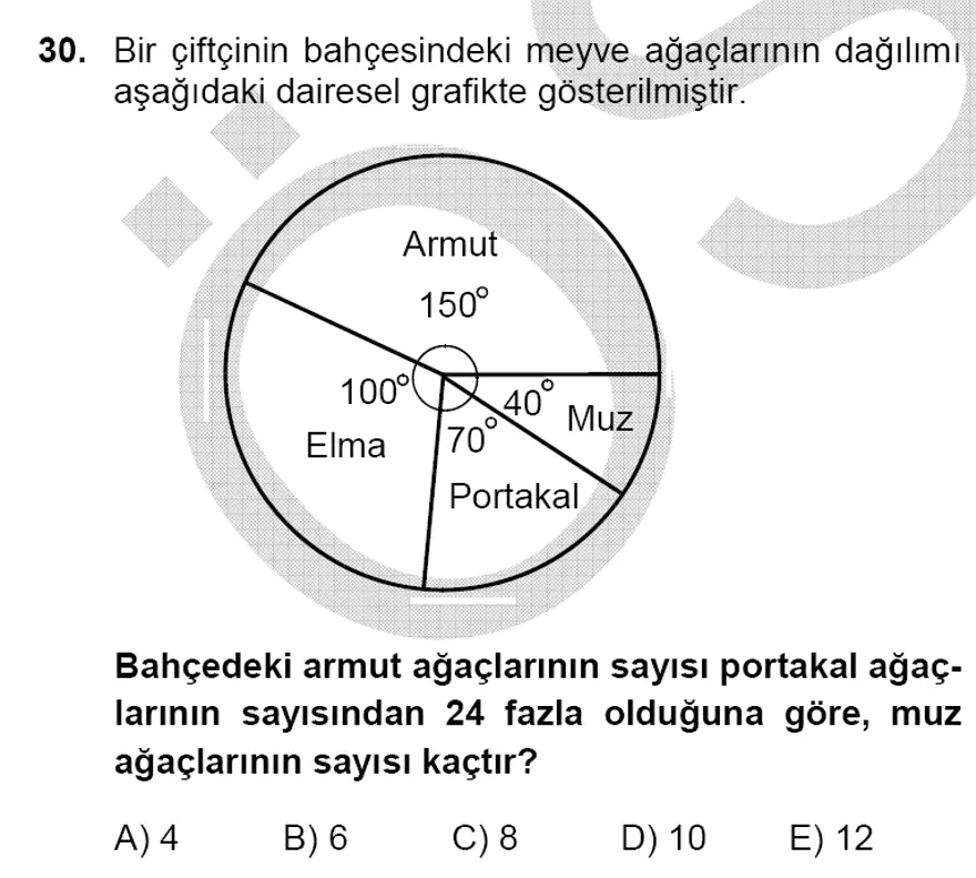 YGS Matematik soruları ve yanıtları 29