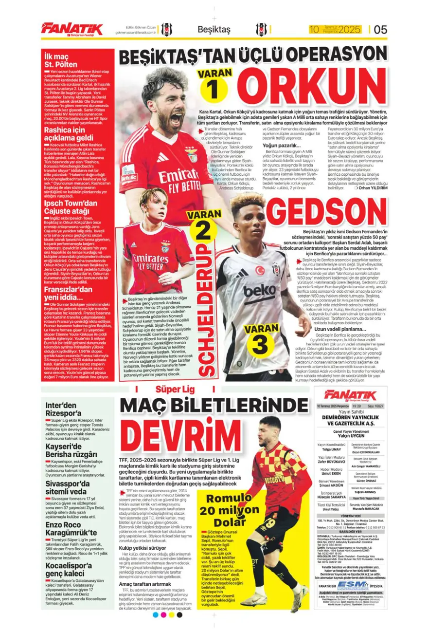 "Fenerbahçe'den Kerem harekatı" (10 Temmuz 2025 spor manşetleri) 6