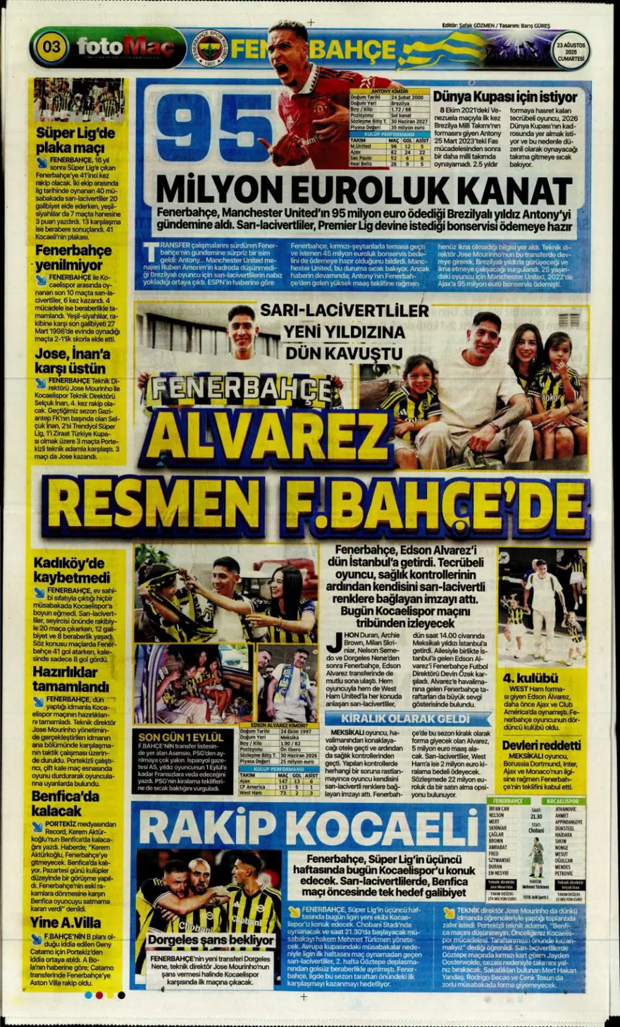 "İngiliz anahtarı" (23 Ağustos spor manşetleri) 5 "İngiliz anahtarı" (23 Ağustos spor manşetleri) 5