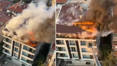 Ankara'da apartmanın çatı katında yangın