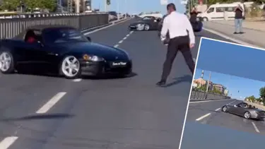 Trafik magandaları iş başında: Yolu kapatıp drift yaptılar