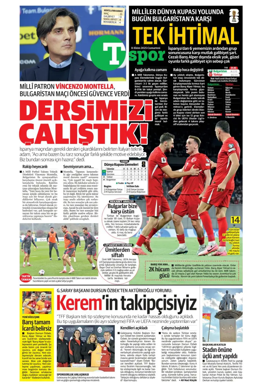 "Yeni destan vakti" (11 Ekim 2025 spor manşetleri) 23 "Yeni destan vakti" (11 Ekim 2025 spor manşetleri) 23