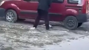 Sokak ortasında köpeğe şiddet