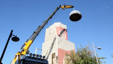 Antalya'da Tarihi Saat Kulesi'nin kubbesi 90 yıl sonra yerinde