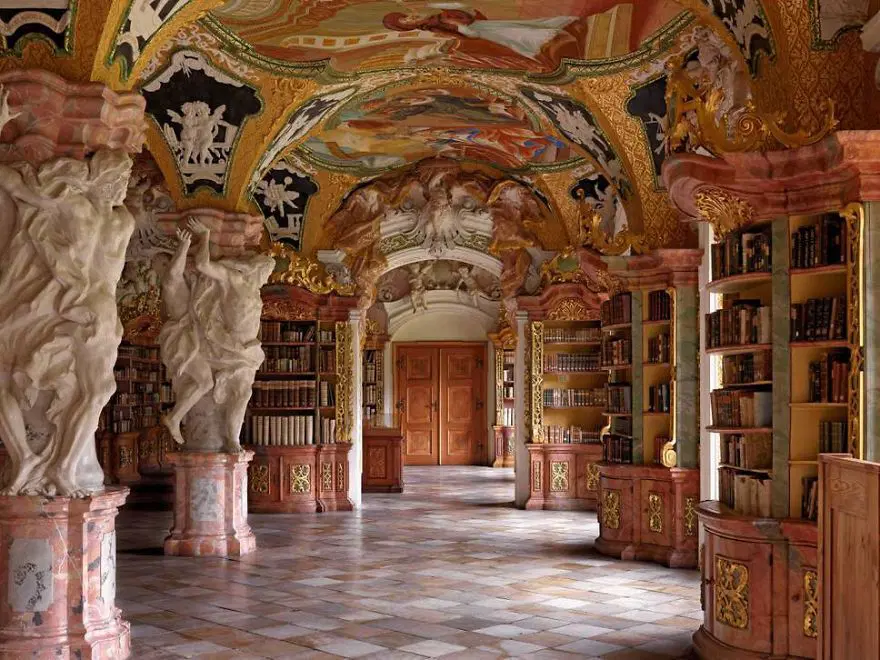 Metten Abbey Kütüphanesi, Metten, Almanya 4