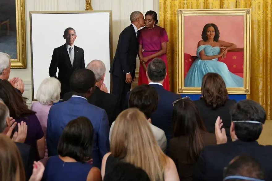 Barack Obama ve Michelle Obama'nın resmi portreleri Beyaz Saray'da 7