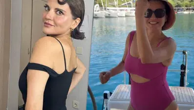 Şarkıcı Göksel'in tekne keyfi: Denizde kız neşesi