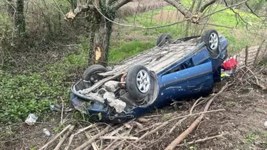 Zonguldak’ta kontrolden çıkan otomobil takla attı: Dört yaralı