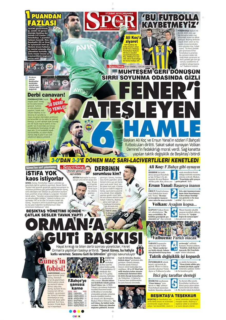 Günün spor manşetleri (27 Şubat 2019) 8