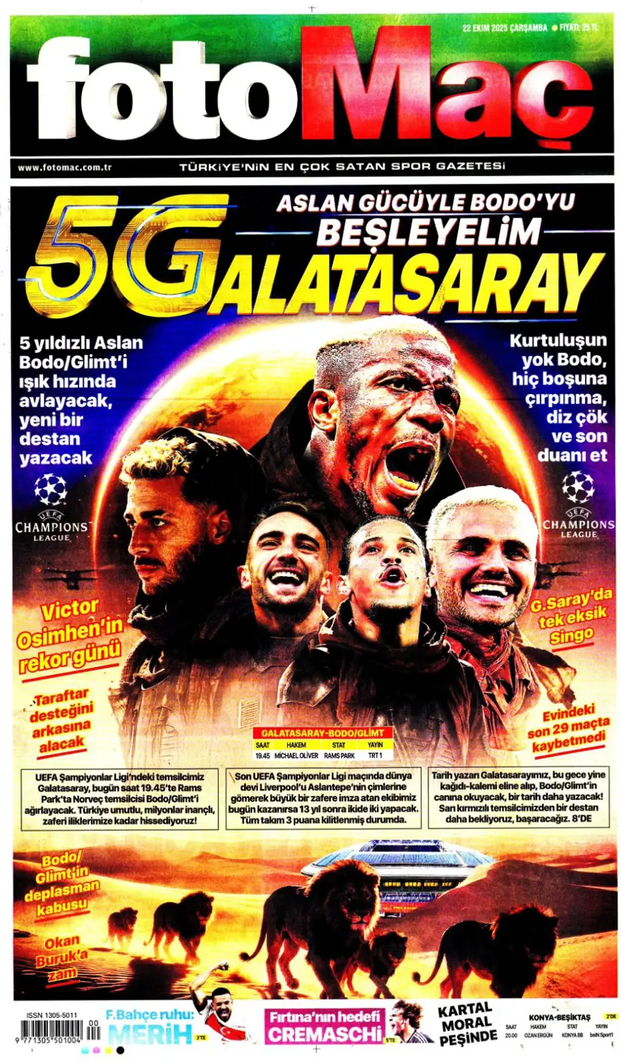 "Viking'i yen Avrupa'yı titret" (22 Ekim 2025 spor manşetleri) 7