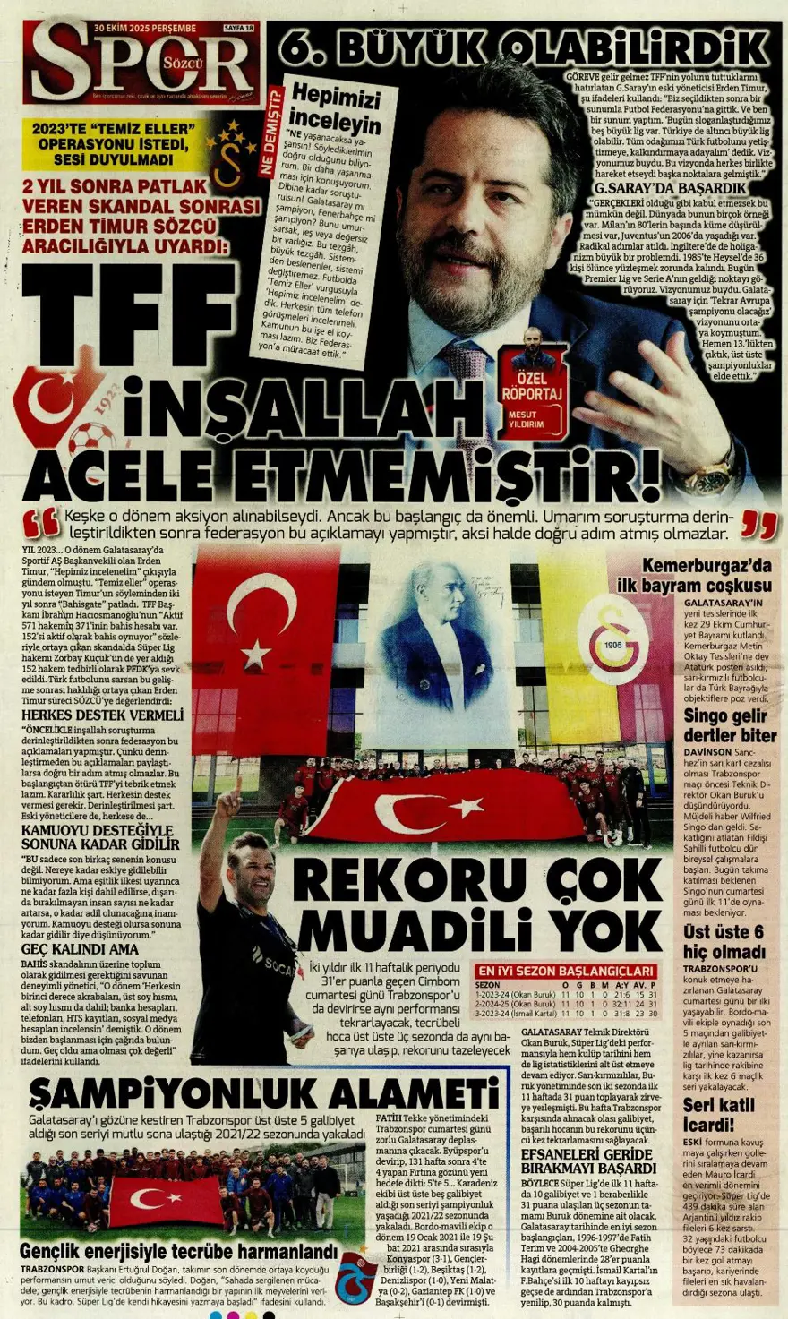 "Hakem dalgası tsunamiye dönüşür mü?" (30 Ekim 2025 spor manşetleri) 18 "Hakem dalgası tsunamiye dönüşür mü?" (30 Ekim 2025 spor manşetleri) 18